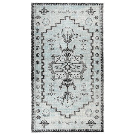 vidaXL Alfombra de exterior tejido plano verde y gris 115x170 cm