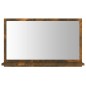 vidaXL Espejo de baño madera contrachapada roble ahumado 60x10,5x37 cm vidaXL Espejo de baño madera contrachapada roble ahumado 60x10,5x37 cm