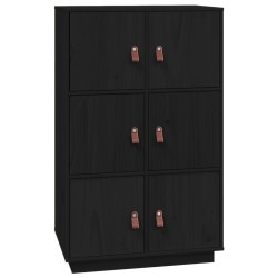 vidaXL Aparador de madera maciza de pino negro 67x40x108,5 cm