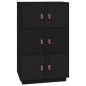 vidaXL Aparador de madera maciza de pino negro 67x40x108,5 cm vidaXL Aparador de madera maciza de pino negro 67x40x108,5 cm