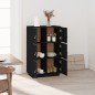 vidaXL Aparador de madera maciza de pino negro 67x40x108,5 cm vidaXL Aparador de madera maciza de pino negro 67x40x108,5 cm