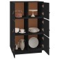vidaXL Aparador de madera maciza de pino negro 67x40x108,5 cm vidaXL Aparador de madera maciza de pino negro 67x40x108,5 cm