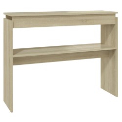 vidaXL Mesa consola madera contrachapada roble Sonoma 102x30x80 cm