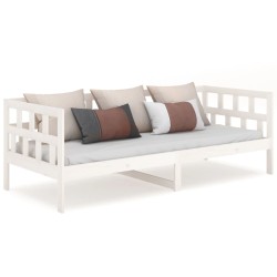 vidaXL Sofá cama madera maciza de pino blanco 90x190 cm