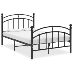 vidaXL Estructura de cama de metal negro 120x200 cm