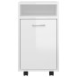vidaXL Armario auxiliar ruedas contrachapada blanco brillo 33x38x60 cm