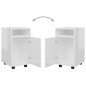 vidaXL Armario auxiliar ruedas contrachapada blanco brillo 33x38x60 cm
