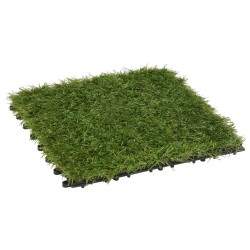 vidaXL Baldosas de césped artificial 11 uds verde 30x30 cm