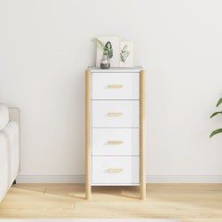 vidaXL Aparador alto madera contrachapada blanco 42x38x90 cm