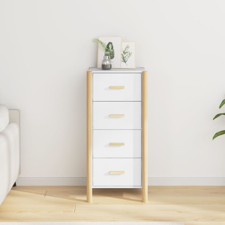 vidaXL Aparador alto madera contrachapada blanco 42x38x90 cm