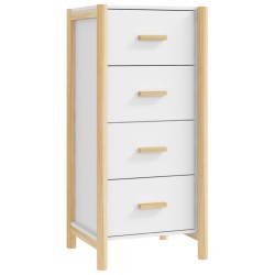 vidaXL Aparador alto madera contrachapada blanco 42x38x90 cm