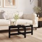 vidaXL Mesa de centro de madera maciza de pino negro 87x48x35 cm