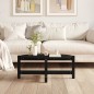 vidaXL Mesa de centro de madera maciza de pino negro 87x48x35 cm