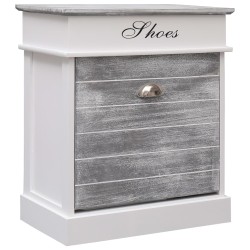 vidaXL Mueble zapatero de madera de Paulownia gris 50x28x58 cm