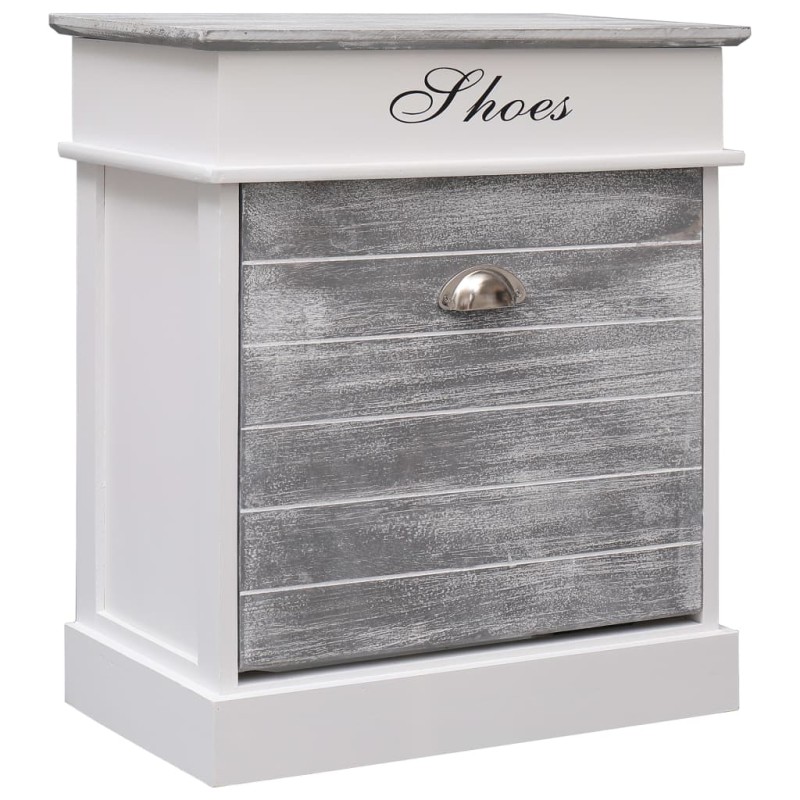 vidaXL Mueble zapatero de madera de Paulownia gris 50x28x58 cm vidaXL Mueble zapatero de madera de Paulownia gris 50x28x58 cm
