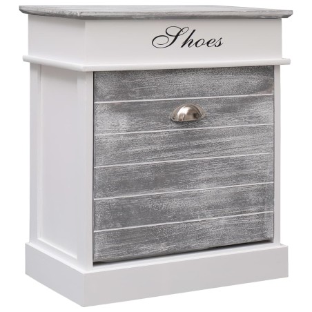 vidaXL Mueble zapatero de madera de Paulownia gris 50x28x58 cm