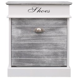vidaXL Mueble zapatero de madera de Paulownia gris 50x28x58 cm