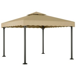vidaXL Cenador aluminio y acero gris taupé 3x3 m