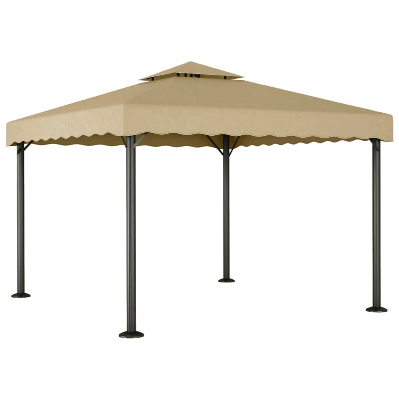 vidaXL Cenador aluminio y acero gris taupé 3x3 m vidaXL Cenador aluminio y acero gris taupé 3x3 m