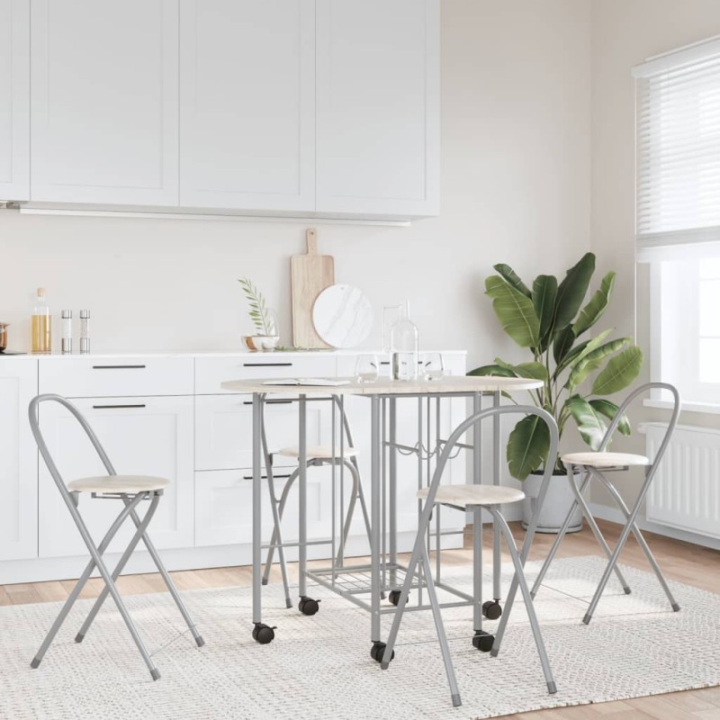 vidaXL Conjunto de comedor plegable 5 piezas MDF vidaXL Conjunto de comedor plegable 5 piezas MDF