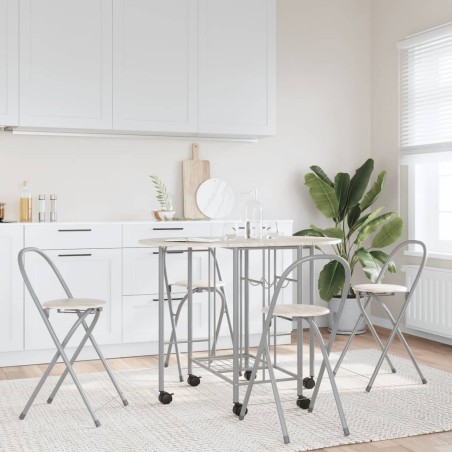vidaXL Conjunto de comedor plegable 5 piezas MDF 