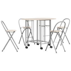 vidaXL Conjunto de comedor plegable 5 piezas MDF 