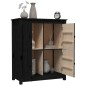 vidaXL Aparador de madera maciza de pino negro 83x41,5x100 cm vidaXL Aparador de madera maciza de pino negro 83x41,5x100 cm