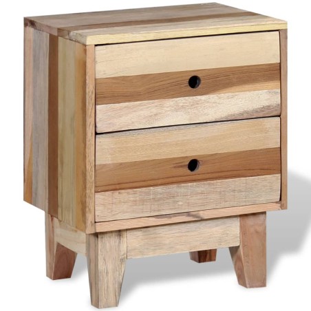 vidaXL Mesita de noche de madera reciclada maciza