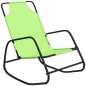 vidaXL Tumbona mecedora 2 unidades de acero y textilene verde vidaXL Tumbona mecedora 2 unidades de acero y textilene verde