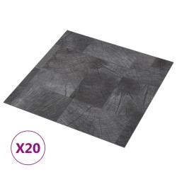 vidaXL Tarimas autoadhesivas 20 uds PVC 1,86 m² estructura madera