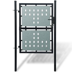vidaXL Puerta de valla de jardín negra 100x175 cm