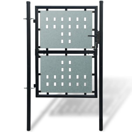 vidaXL Puerta de valla de jardín negra 100x175 cm