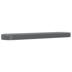 vidaXL Jardinera arriate acero recubrimiento polvo gris 600x140x36 cm