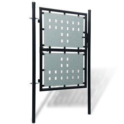 vidaXL Puerta de valla de jardín negra 100x175 cm
