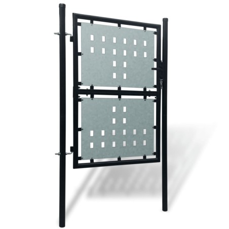 vidaXL Puerta de valla de jardín negra 100x175 cm
