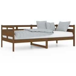 vidaXL Sofá cama madera maciza de pino marrón miel 90x200 cm