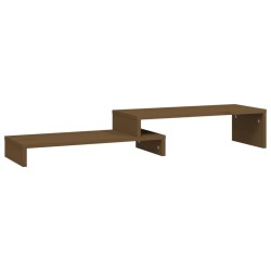 vidaXL Soporte monitor madera maciza pino marrón miel (52-101)x22x14cm