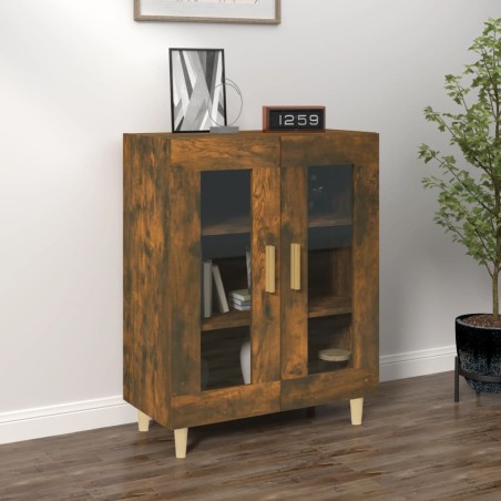 vidaXL Aparador de madera de ingeniería roble ahumado 69,5x34x90 cm