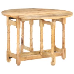 vidaXL Mesa de comedor redonda de madera maciza de mango 110x76 cm