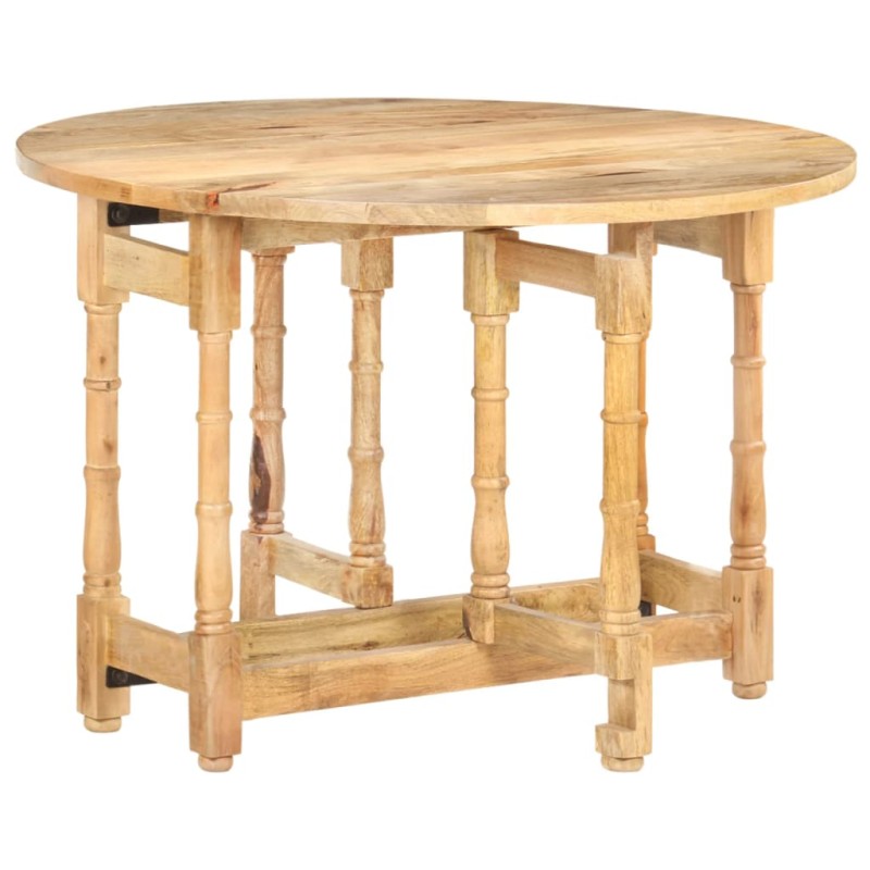 vidaXL Mesa de comedor redonda de madera maciza de mango 110x76 cm vidaXL Mesa de comedor redonda de madera maciza de mango 110x76 cm