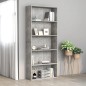 vidaXL Estantería de 5 niveles contrachapada gris hormigón 80x30x189cm vidaXL Estantería de 5 niveles contrachapada gris hormigón 80x30x189cm