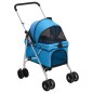vidaXL Cochecito para perros plegable tela oxford azul 76x50x100 cm