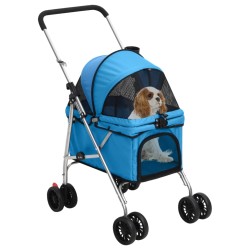 vidaXL Cochecito para perros plegable tela oxford azul 76x50x100 cm