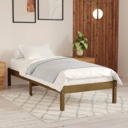 vidaXL Estructura de cama madera maciza pino marrón miel 100x200 cm