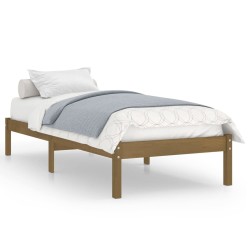 vidaXL Estructura de cama madera maciza pino marrón miel 100x200 cm