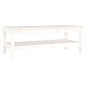 vidaXL Mesa de centro de madera maciza de pino blanco 110x50x40 cm vidaXL Mesa de centro de madera maciza de pino blanco 110x50x40 cm