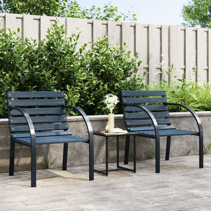 vidaXL Sillas de jardín 2 unidades madera gris vidaXL Sillas de jardín 2 unidades madera gris