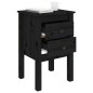 vidaXL Mesita de noche madera maciza de pino negro 40x35x61,5 cm vidaXL Mesita de noche madera maciza de pino negro 40x35x61,5 cm