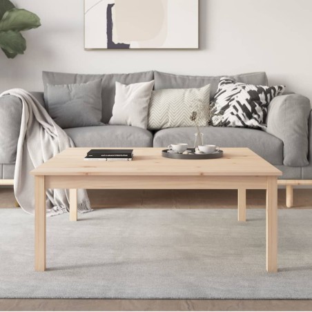 vidaXL Mesa de centro de madera maciza de pino 100x100x40 cm