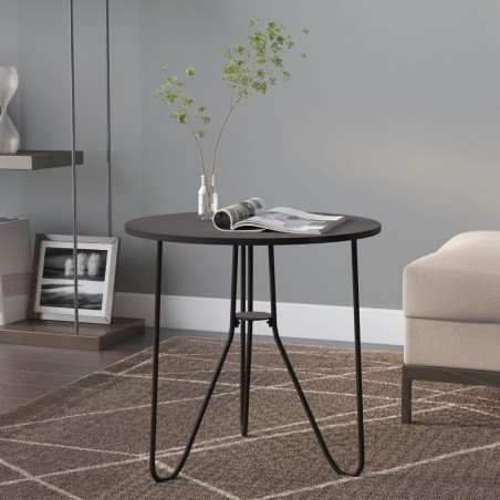 vidaXL Mesa de centro de MDF y hierro negro 48 cm